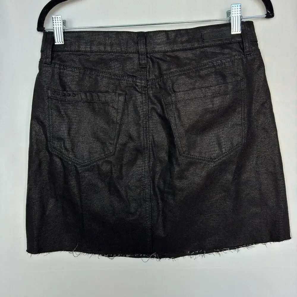 Blank NYC Black Snake Skin Cotton Mini Skirt Size 27